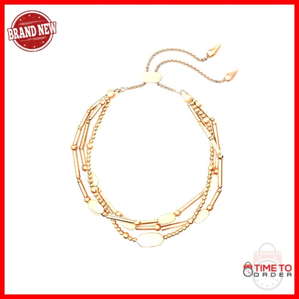 Rose Gold Plated Beaded Bracelet Delicate Dainty Everyday Wear Gift Box